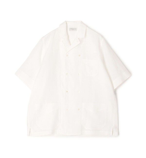 TOMORROWLAND MENS「リネン ダブルブレステッド ハーフスリーブシャツ」|シャツ・ブラウス|11 ホワイト