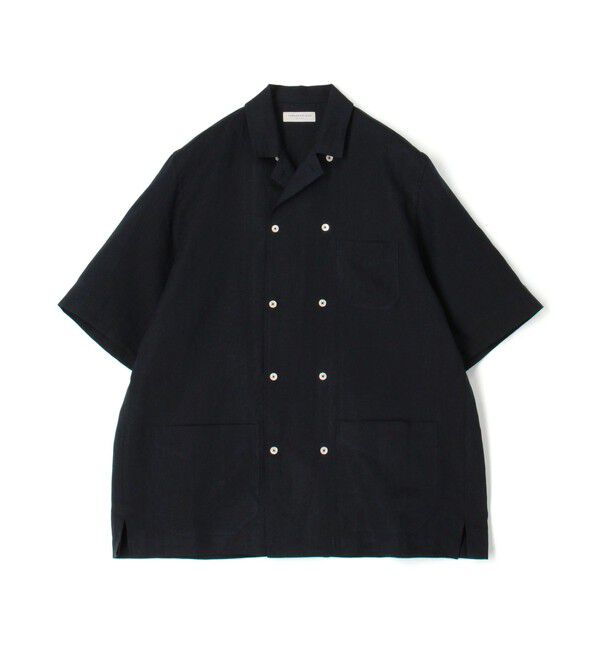 TOMORROWLAND MENS「リネン ダブルブレステッド ハーフスリーブシャツ」|シャツ・ブラウス|69 ネイビー