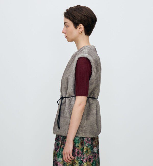 TOMORROWLAND collection「フェイクミンク ベルテッドジレ」|ベスト・ジレ|