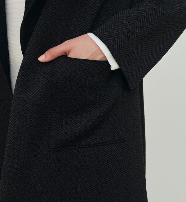 DES PRES「ヘリンボーンダブルフェイス トライアングルカラーコート」|その他|