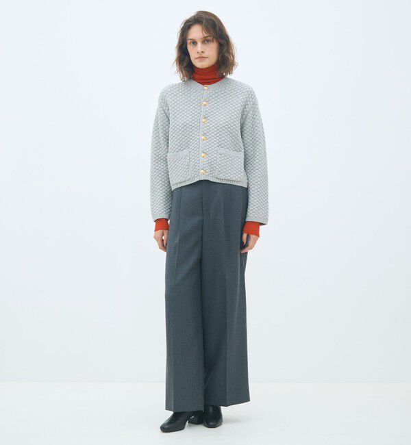 MACPHEE「ハイブリットケーブル クルーネックカーディガン」|カーディガン|