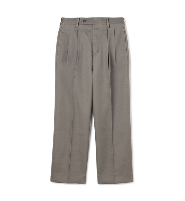 TOMORROWLAND MENS「コットンレーヨン 2プリーツ ワイドストレート バレルパンツ」|スラックス|15 グレー