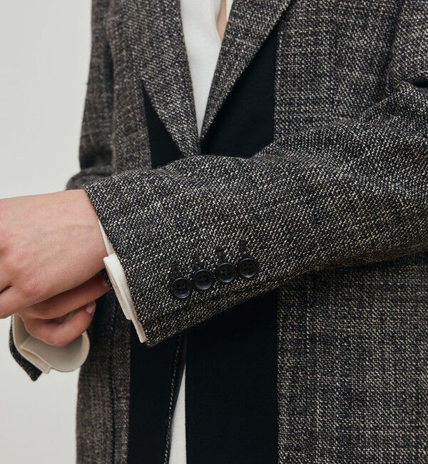 DES PRES「ウールリネンツイード バイカラージャケット」|テーラードジャケット|