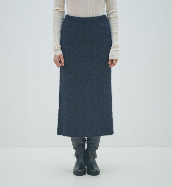 MACPHEE「シャギーアルパカ ストレートスカート」|タイト|