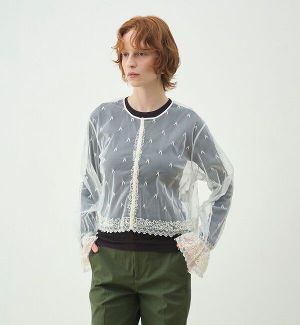 MACPHEE「ビンテージレース キャンディースリーブブラウス」|シャツ・ブラウス|