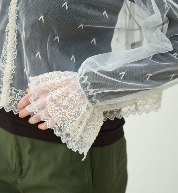 MACPHEE「ビンテージレース キャンディースリーブブラウス」|シャツ・ブラウス|