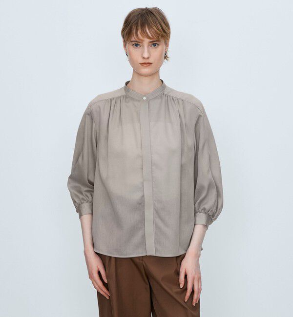 TOMORROWLAND collection「レーヨンキュプラシャンブレー ギャザーブラウス」|シャツ・ブラウス|