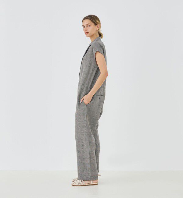 GALERIE VIE「リネンキュプラシルクコンパクト チェスターカラーオールインワン」|オールインワン|