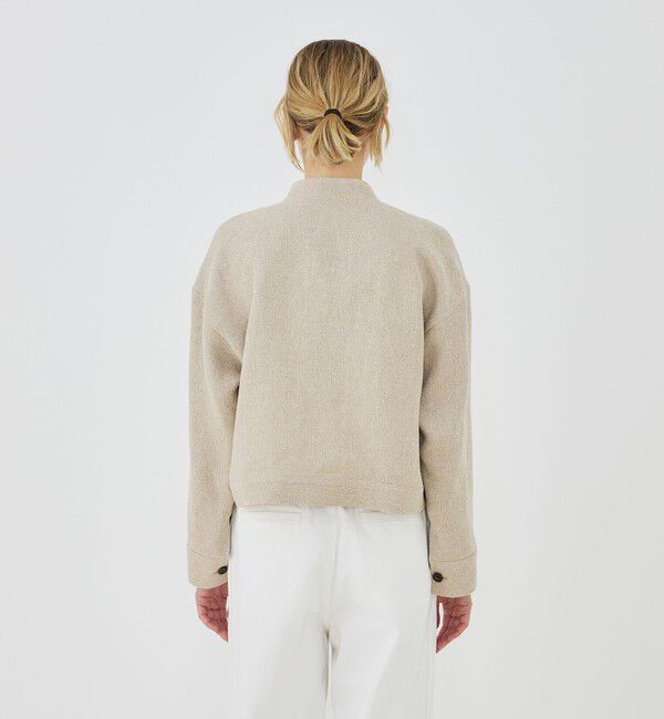 GALERIE VIE「リネンシルクツイード スタンドカラーブルゾン」|ブルゾン・スタジャン|