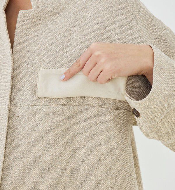 GALERIE VIE「リネンシルクツイード スタンドカラーブルゾン」|ブルゾン・スタジャン|