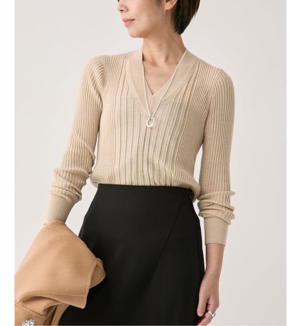 VERMEIL par iena「SLOWOOL Vネック プルオーバー」|ニット・セーター|