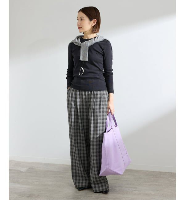 IENA「ウォッシャブル ギンガムチェックイージーパンツ」|その他|