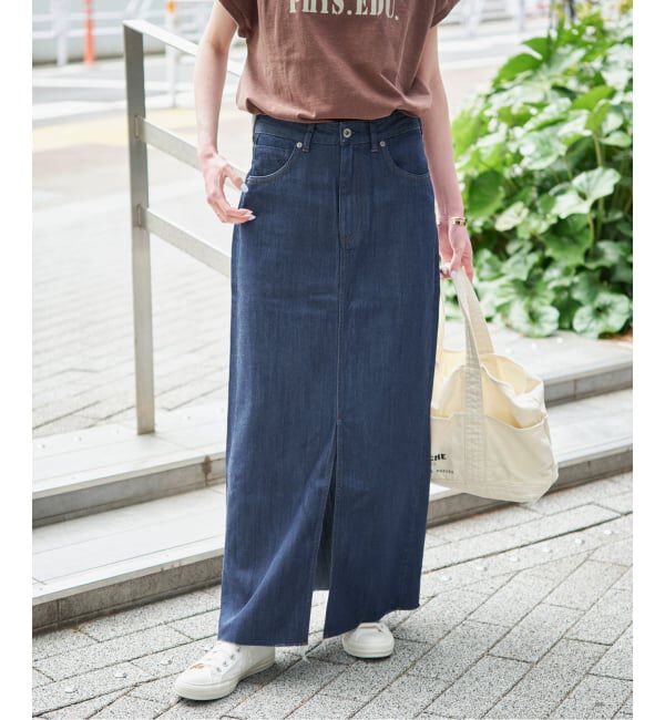 SLOBE IENA「《WEBのみ4サイズ展開》LE DENIM スリットフレアデニムスカート」|スカート|