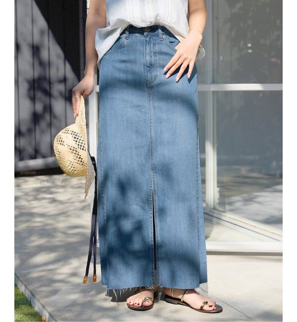SLOBE IENA「《WEBのみ4サイズ展開》LE DENIM スリットフレアデニムスカート」|スカート|