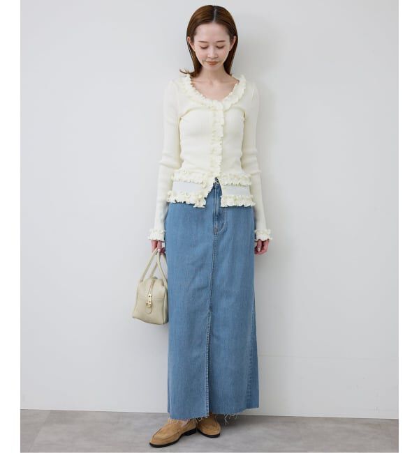 SLOBE IENA「《WEBのみ4サイズ展開》LE DENIM スリットフレアデニムスカート」|スカート|