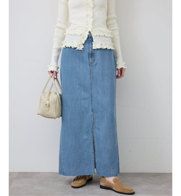 SLOBE IENA「《WEBのみ4サイズ展開》LE DENIM スリットフレアデニムスカート」|スカート|
