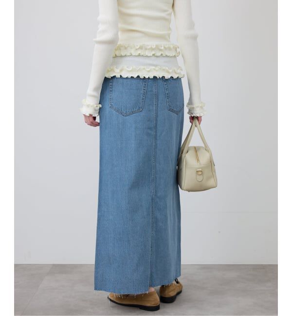 SLOBE IENA「《WEBのみ4サイズ展開》LE DENIM スリットフレアデニムスカート」|スカート|