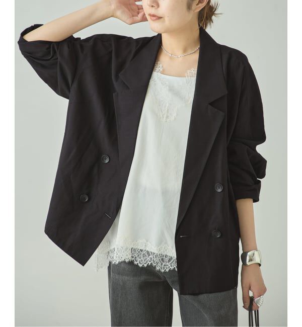 journal standard L'essage「《セットアップ可》リノリオグログラン ダブルジャケット」|テーラードジャケット|ブラック