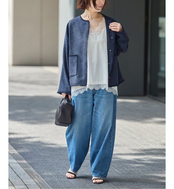 journal standard L'essage「カラミTWEEDドルマンジャケット」|ノーカラージャケット|