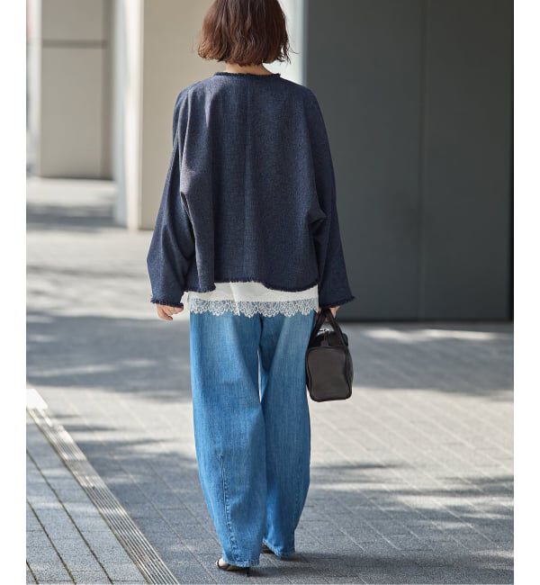 journal standard L'essage「カラミTWEEDドルマンジャケット」|ノーカラージャケット|