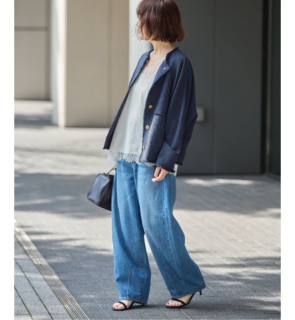 journal standard L'essage「カラミTWEEDドルマンジャケット」|ノーカラージャケット|