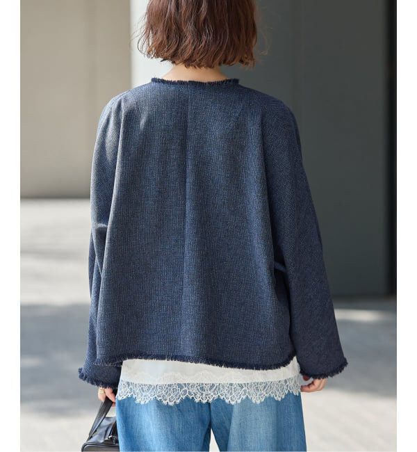 journal standard L'essage「カラミTWEEDドルマンジャケット」|ノーカラージャケット|