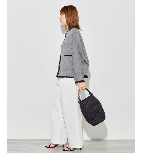 journal standard L'essage「カラミTWEEDドルマンジャケット」|ノーカラージャケット|