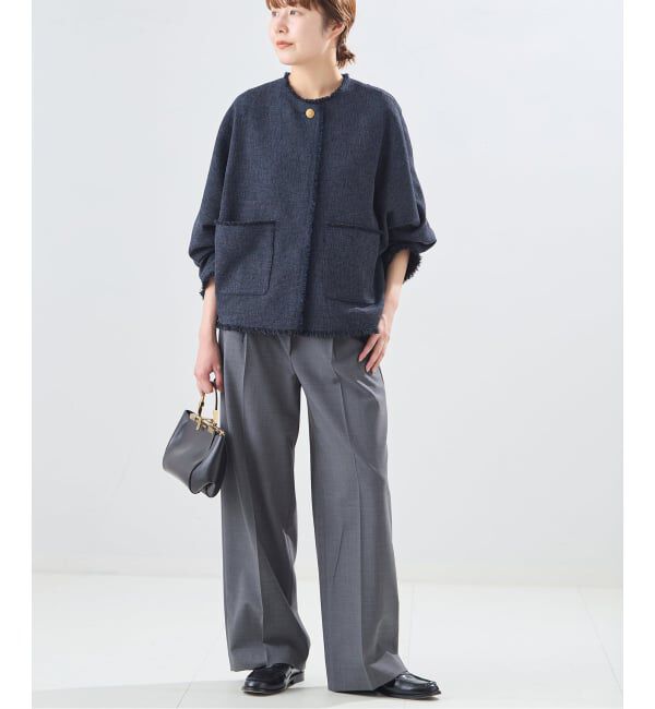 journal standard L'essage「カラミTWEEDドルマンジャケット」|ノーカラージャケット|
