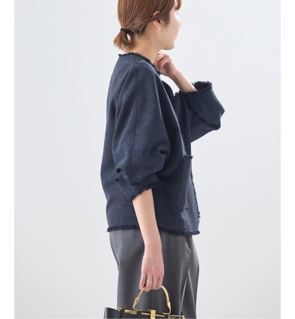 journal standard L'essage「カラミTWEEDドルマンジャケット」|ノーカラージャケット|