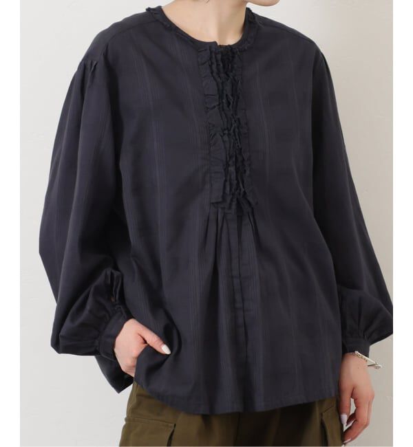 journal standard luxe「《予約》ドビーチェック NCフリルブラウス」|シャツ・ブラウス|