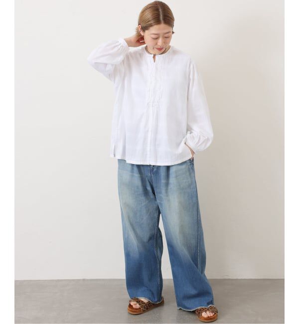 journal standard luxe「《予約》ドビーチェック NCフリルブラウス」|シャツ・ブラウス|