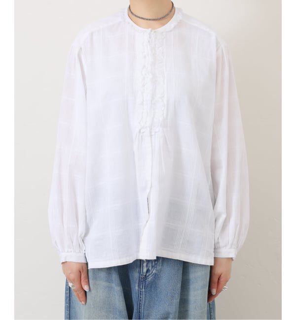 journal standard luxe「《予約》ドビーチェック NCフリルブラウス」|シャツ・ブラウス|