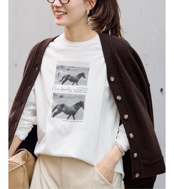 FRAMeWORK「ホースフォトロングTシャツ」|Tシャツ・カットソー|