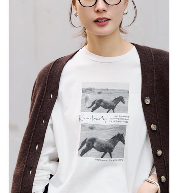 FRAMeWORK「ホースフォトロングTシャツ」|Tシャツ・カットソー|