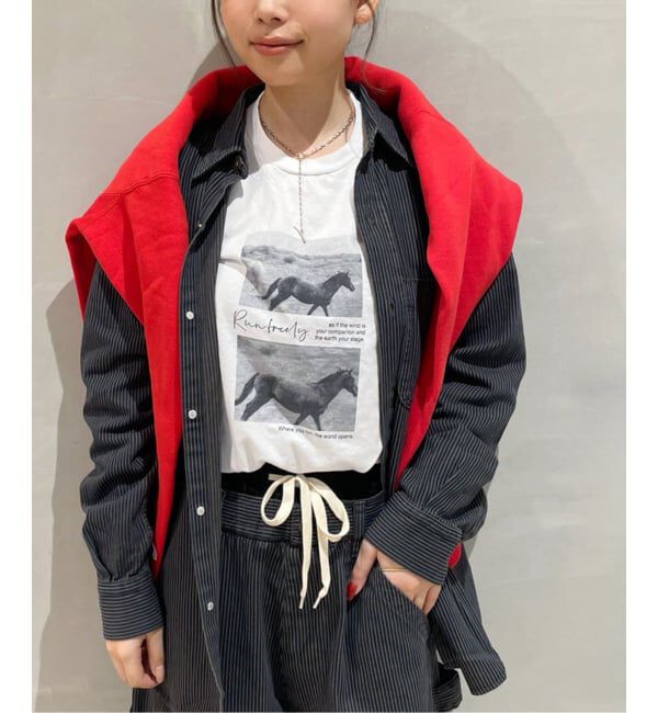 FRAMeWORK「ホースフォトロングTシャツ」|Tシャツ・カットソー|