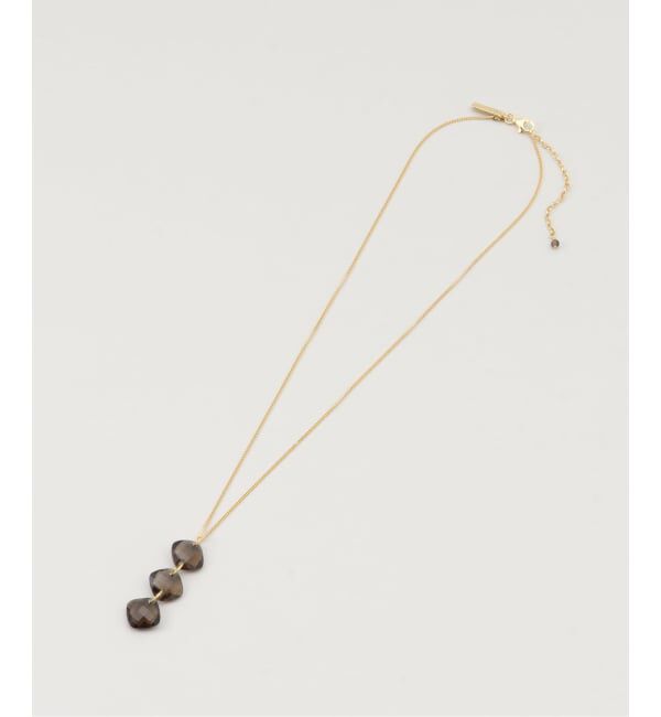 NOBLE「mounir/ムーニエ  スリーストーンネックレス(スモーキークォーツ)」|ネックレス|