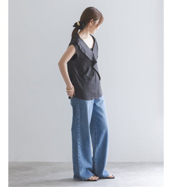 NOBLE「《WEB&なんばCITY店限定追加予約》ドレープサテン2WAYブラウス」|シャツ・ブラウス|