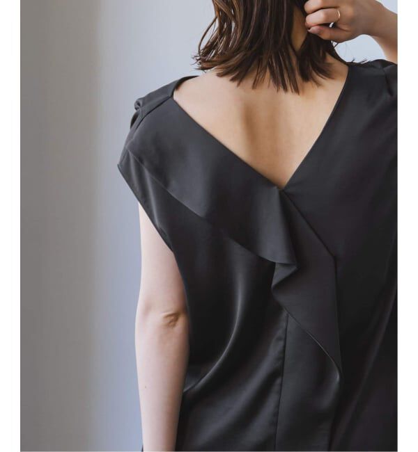 NOBLE「《WEB&なんばCITY店限定追加予約》ドレープサテン2WAYブラウス」|シャツ・ブラウス|