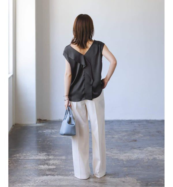 NOBLE「《WEB&なんばCITY店限定追加予約》ドレープサテン2WAYブラウス」|シャツ・ブラウス|