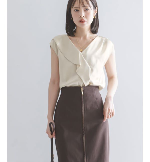 NOBLE「《WEB&なんばCITY店限定追加予約》ドレープサテン2WAYブラウス」|シャツ・ブラウス|