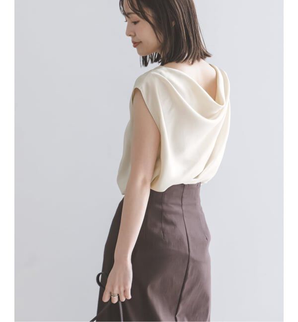 NOBLE「《WEB&なんばCITY店限定追加予約》ドレープサテン2WAYブラウス」|シャツ・ブラウス|