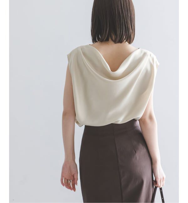 NOBLE「《WEB&なんばCITY店限定追加予約》ドレープサテン2WAYブラウス」|シャツ・ブラウス|