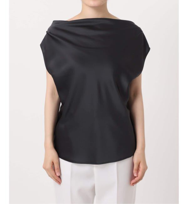 NOBLE「《WEB&なんばCITY店限定追加予約》ドレープサテン2WAYブラウス」|シャツ・ブラウス|