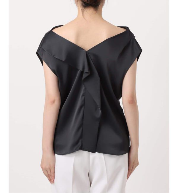 NOBLE「《WEB&なんばCITY店限定追加予約》ドレープサテン2WAYブラウス」|シャツ・ブラウス|