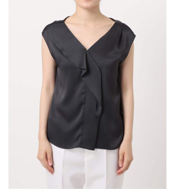 NOBLE「《WEB&なんばCITY店限定追加予約》ドレープサテン2WAYブラウス」|シャツ・ブラウス|