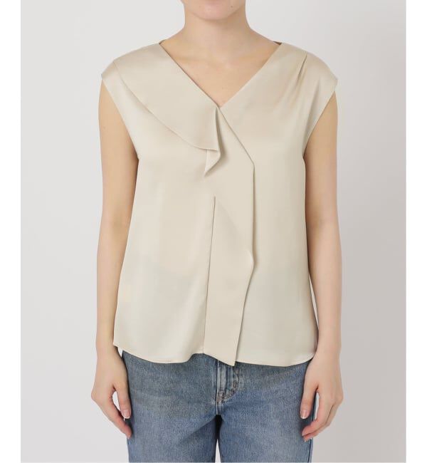 NOBLE「《WEB&なんばCITY店限定追加予約》ドレープサテン2WAYブラウス」|シャツ・ブラウス|