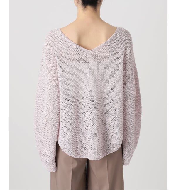 NOBLE「《WEB限定追加予約》ペーパーヤーン カノコBACK Vプルオーバー」|ニット・セーター|