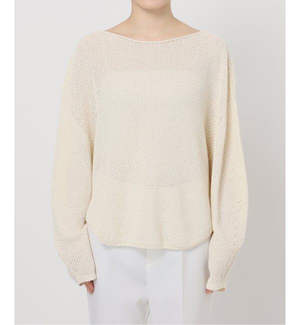 NOBLE「《WEB限定追加予約》ペーパーヤーン カノコBACK Vプルオーバー」|ニット・セーター|