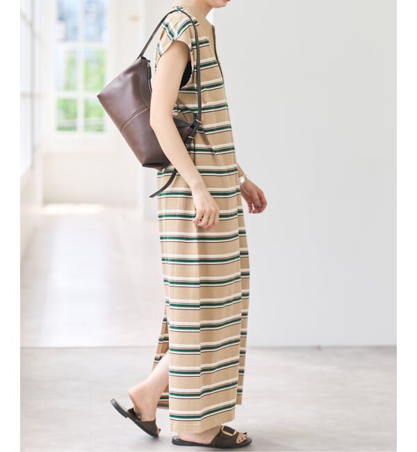 Spick and Span「《予約》マルチボーダーポロシャツワンピース」|ワンピース|