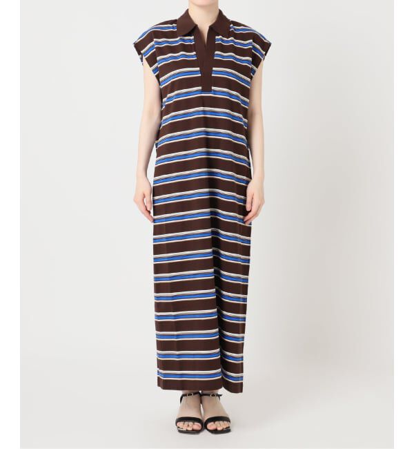 Spick and Span「《予約》マルチボーダーポロシャツワンピース」|ワンピース|